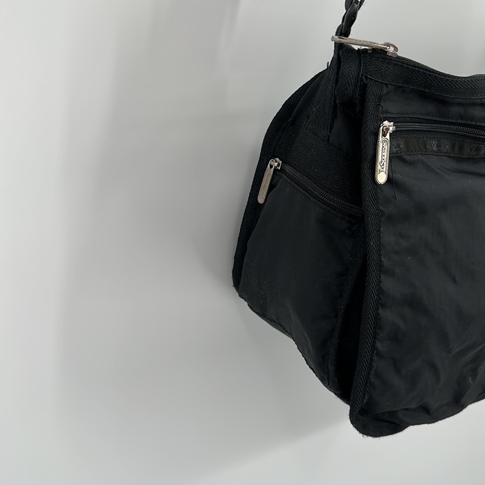 Lesportsac Black Front Flap Adjustable Strap Messenger Bag - Picture 4 of 16